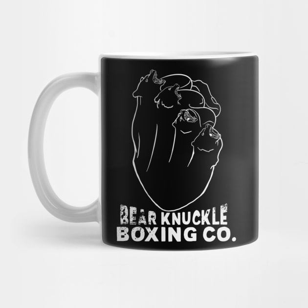 Bear Knuckle Boxing Co. (white on dark colors) by RobKingIllustration